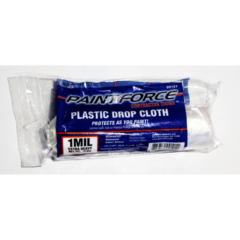 PaintForce – Plastic Drop Cloth – 1 Mil – 9' x 12'
