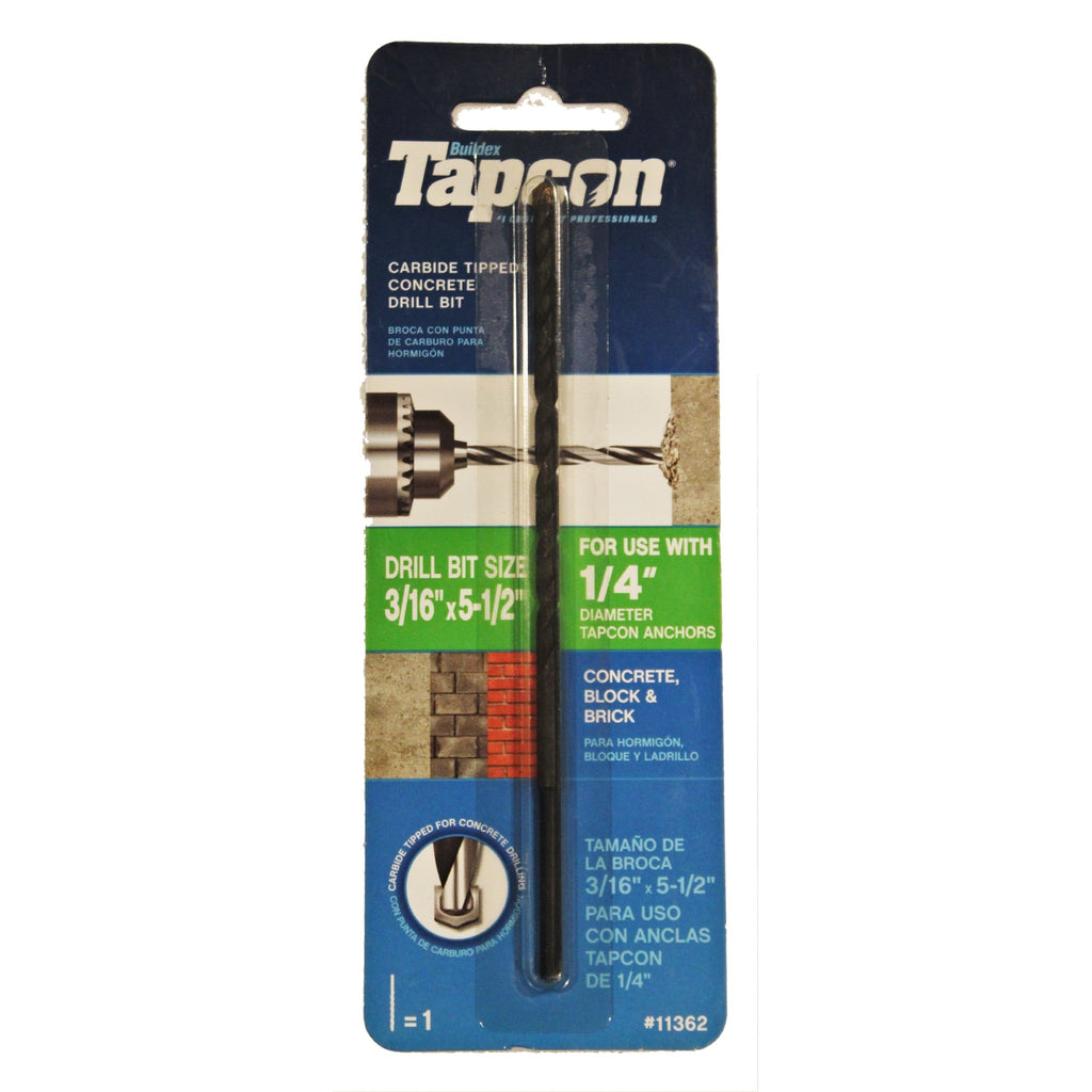 Tapcon - Drill Bit - 3/16” x 5 ½” - ¼'' Diam. - 11362