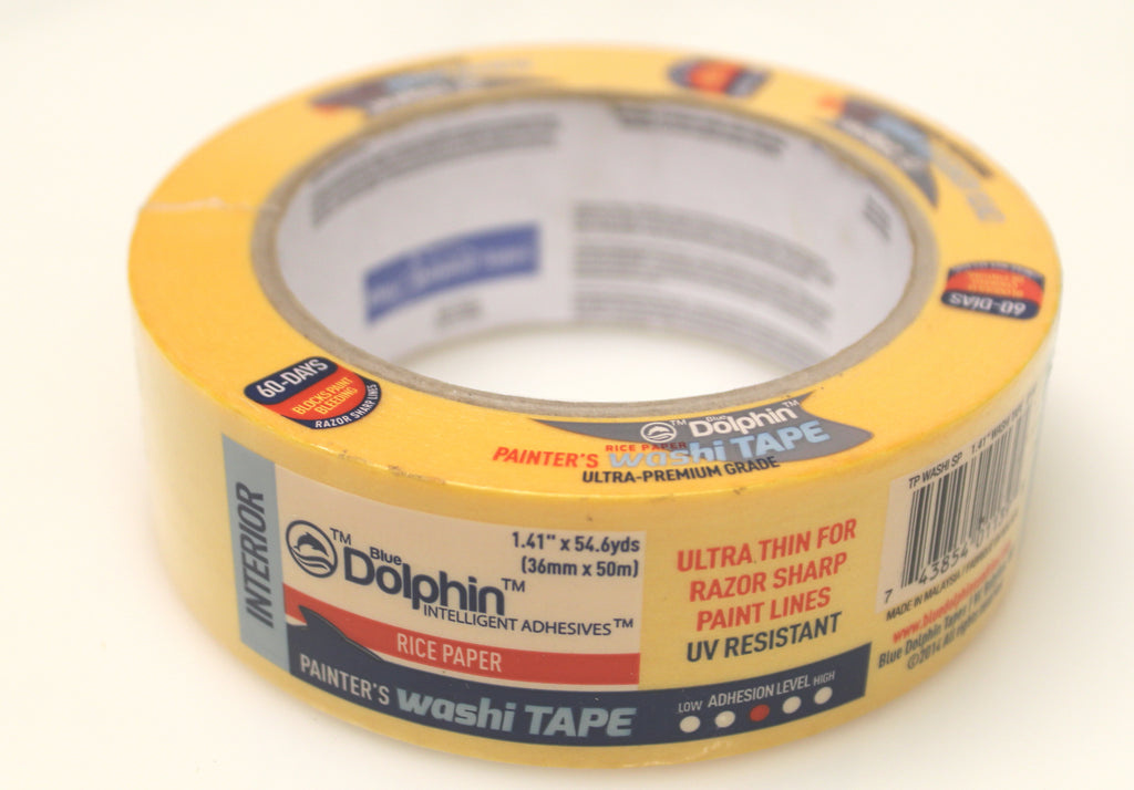 Painter's washi tape, rice paper, ultra thin for razor sharp paint lines, UV resistant, 1.41'' x 54.6yds 36mm x 50m -11395