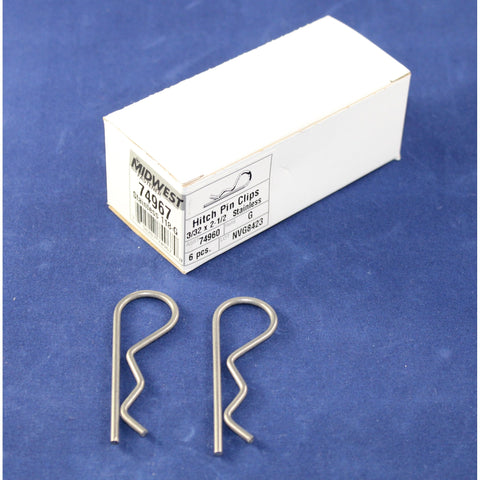 Hitch Pin Clips, Stainless 118 G, 3/32 x 2 ½, Stainless, 74960, G, 6 pcs, Lot : NVG8423-74967