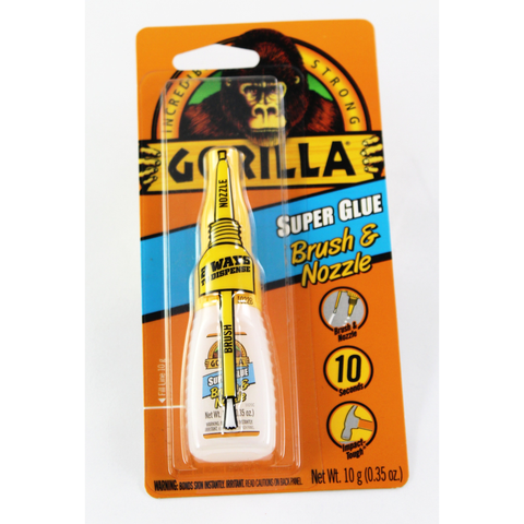 Gorilla Super Glue Brush and Nozzle - Glue 7500102 10 gr - Brush Gorilla Glue - Clear