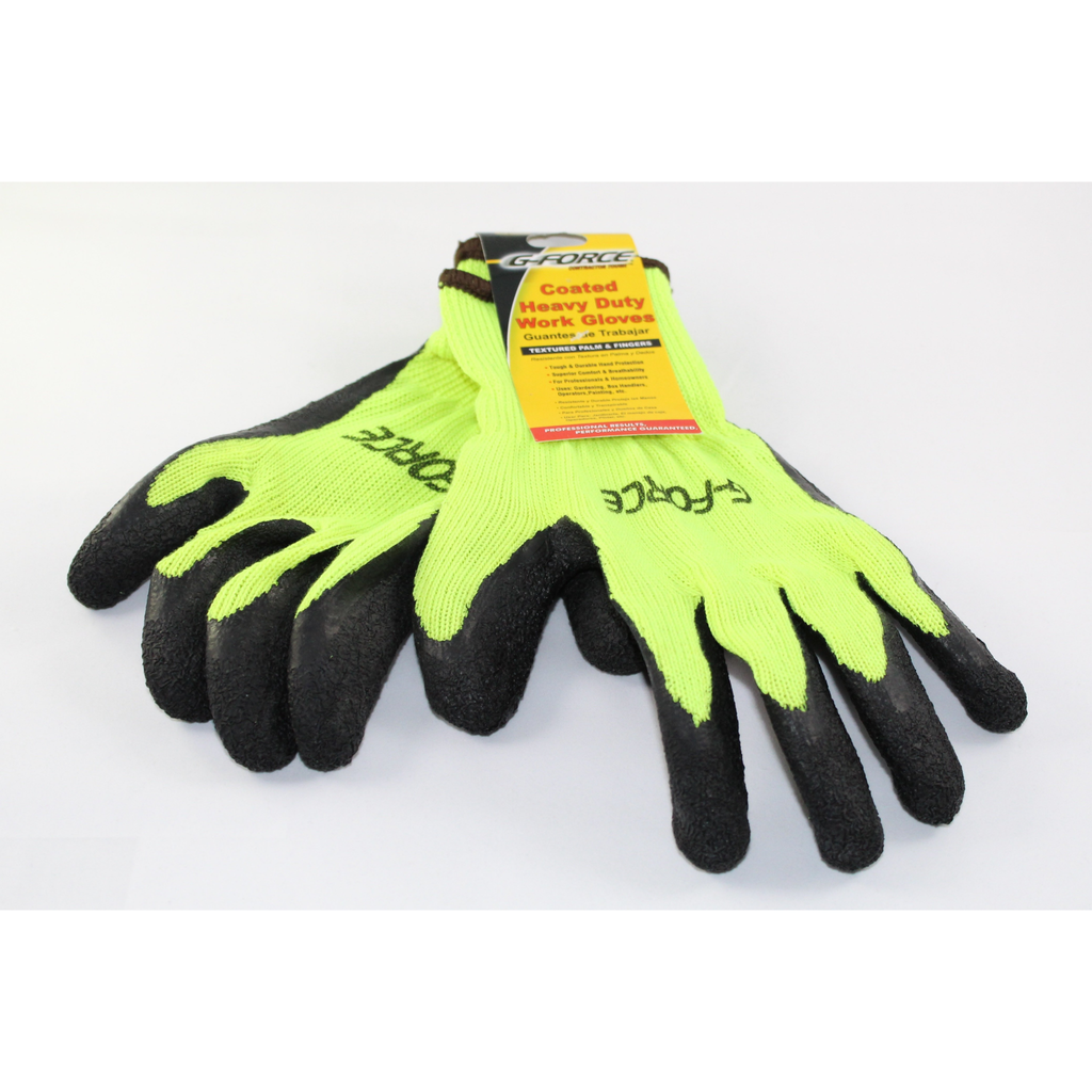 G-Force – Coated Heavy duty Work Gloves – 75325 – Yellow/Black