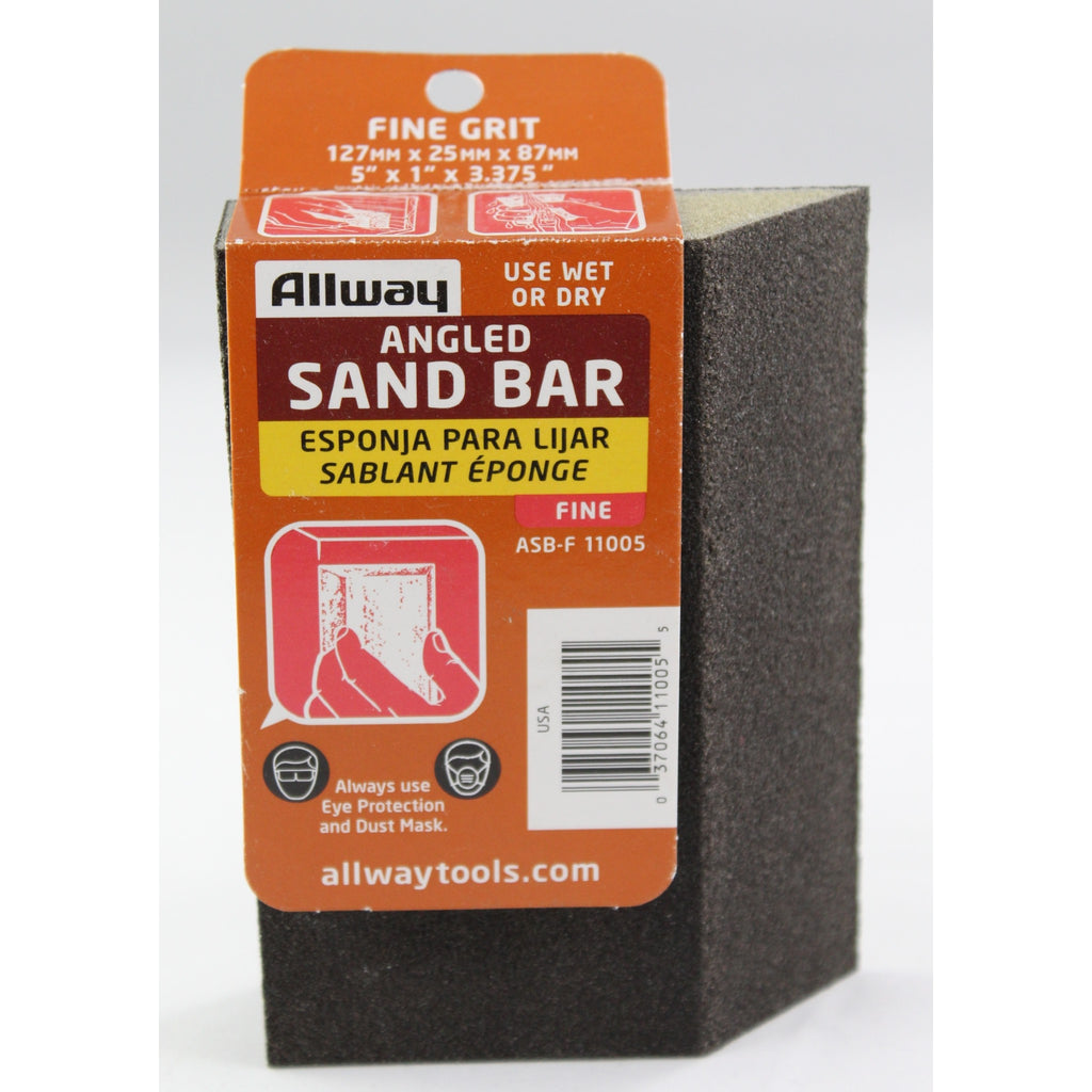 Allway – Angled Sand Bar – Fine Grit - ASB-F 11005 – 5” x 1” x 3.375”