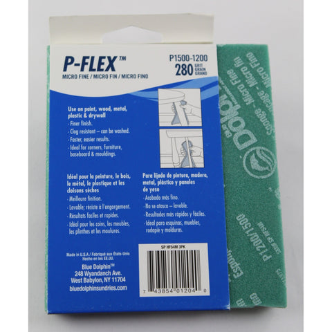 P-FLEX – Micro Fine – P1500/1220 – 280 Grit - silicon carbine, 4 1/2”x5 1/2” x 3/16” - 3 pk