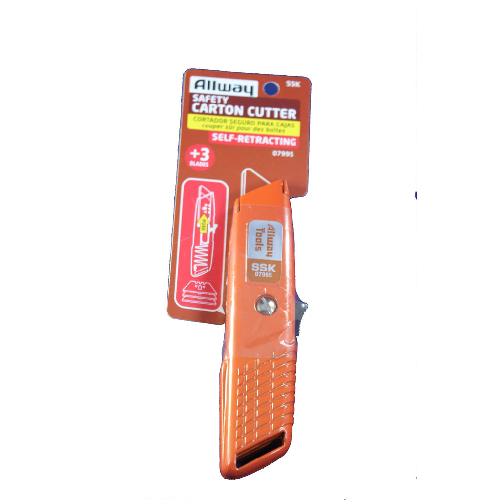 Allway - Safety Carton Cutter - Self Retracting - 3 Blades - SSK 07995